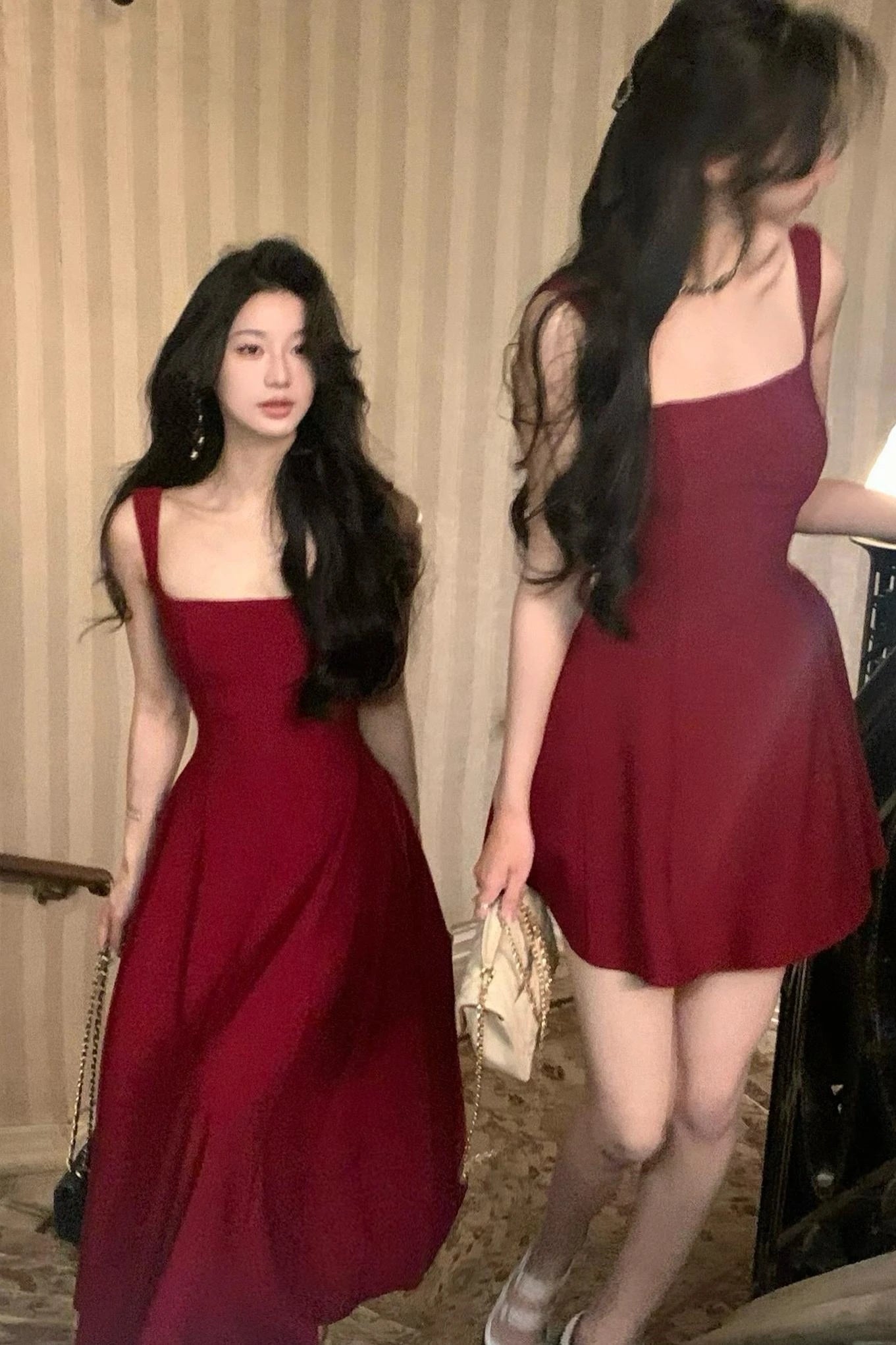 Even Party Red Dress Women Casual Elegant Clothing One Piece Dress Korea Fashioon Summer 2024 Sleeveless Strap Mini Dress Female - reetell