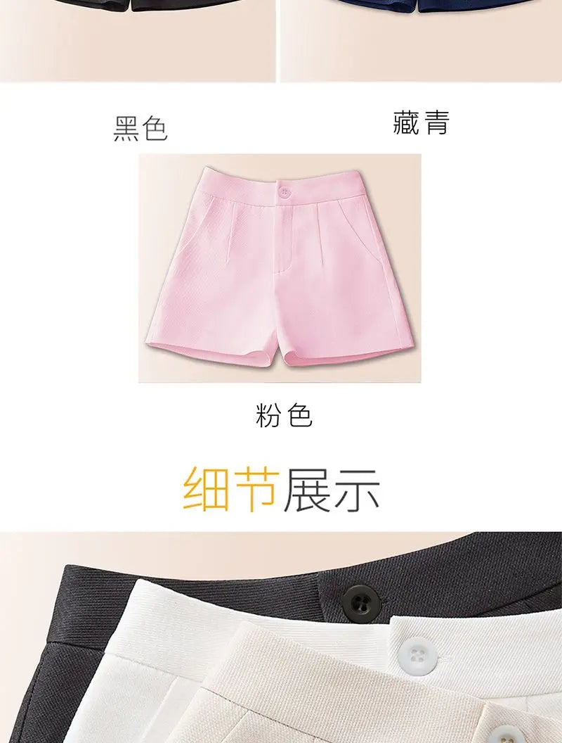 Koreon Fashion Women Suit Shorts Summer Streetwear Office Lady High Waist Solid All-match Loose New Casual Sports Short Pants - reetell