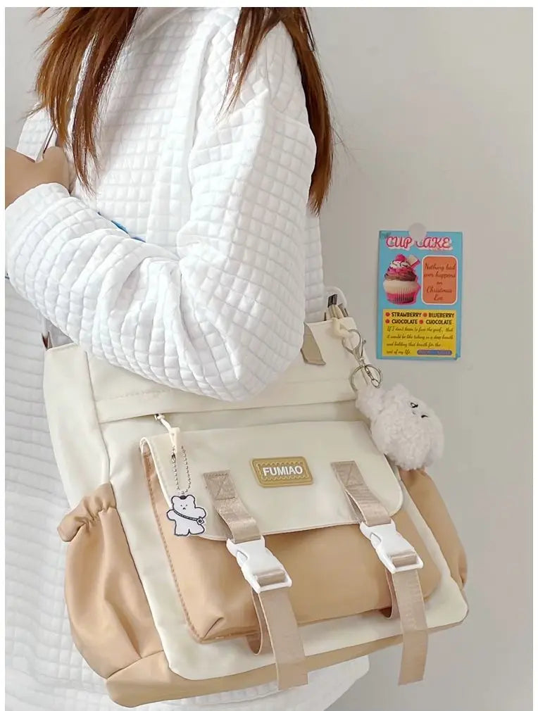 Bag Female College Student Carrying Bag Girl Large Capacity One Shoulder Versatile Crossbody Bag