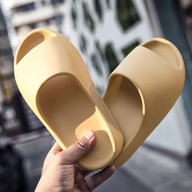 Comwarm 2024 Summer Slippers Men Soft Bottom Indoor Home Platform Sandals Fashion Beach Shoes Couple Non-Slip Bathroom Slides