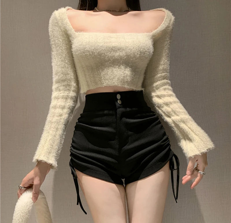 Booty Tight Short Pants for Woman To Wear High Waist Black Women's Shorts Skinny Mini Sexy Outfits Fashion Trend 2024 Low Price - reetell