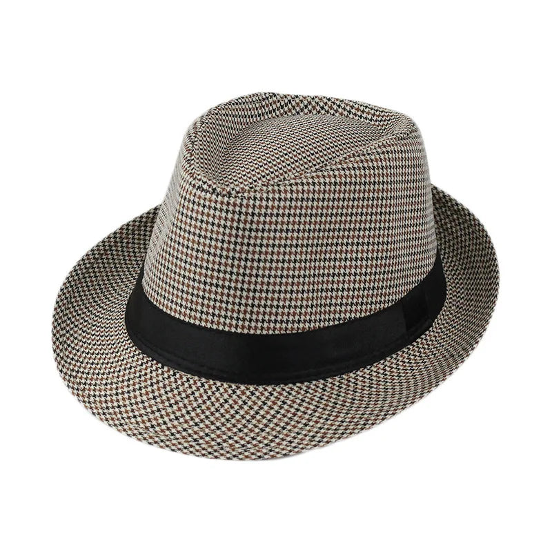 Linen Panama Solid  Jazz Hat Cowboy  Men's Women's Children's British Sun Hat