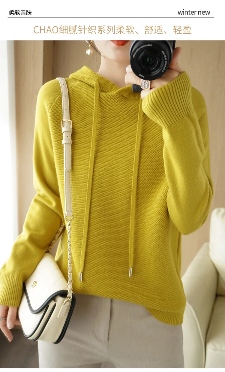 Hoodies And Sweatshirts Long Sleeve Sweaters For Women Wool Clothing New Arrivals Knitted Jumpers Female Outerwears Fashion Tops - reetell