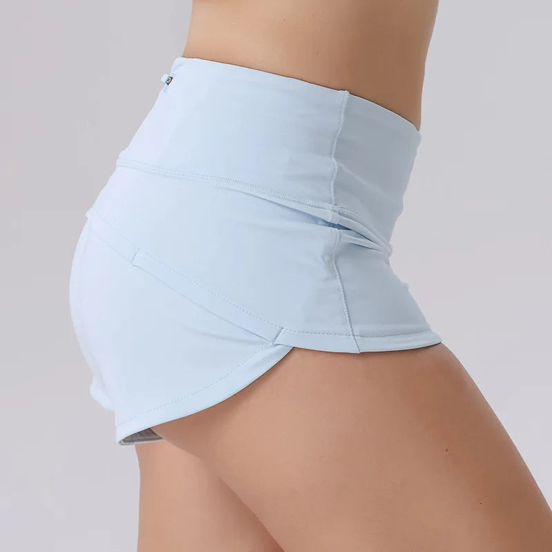 Yoga Shorts Summer 2.5 inch Women Sportswear Loose Breathable Drape Silky High Waist Hip Peach Fitness Shorts - reetell