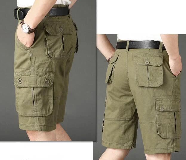 Khaki Half Men's Cargo Shorts Solid Male Bermuda Short Pants Big and Tall Designer Jogger Baggy New In Homme Jorts Cotton Luxury