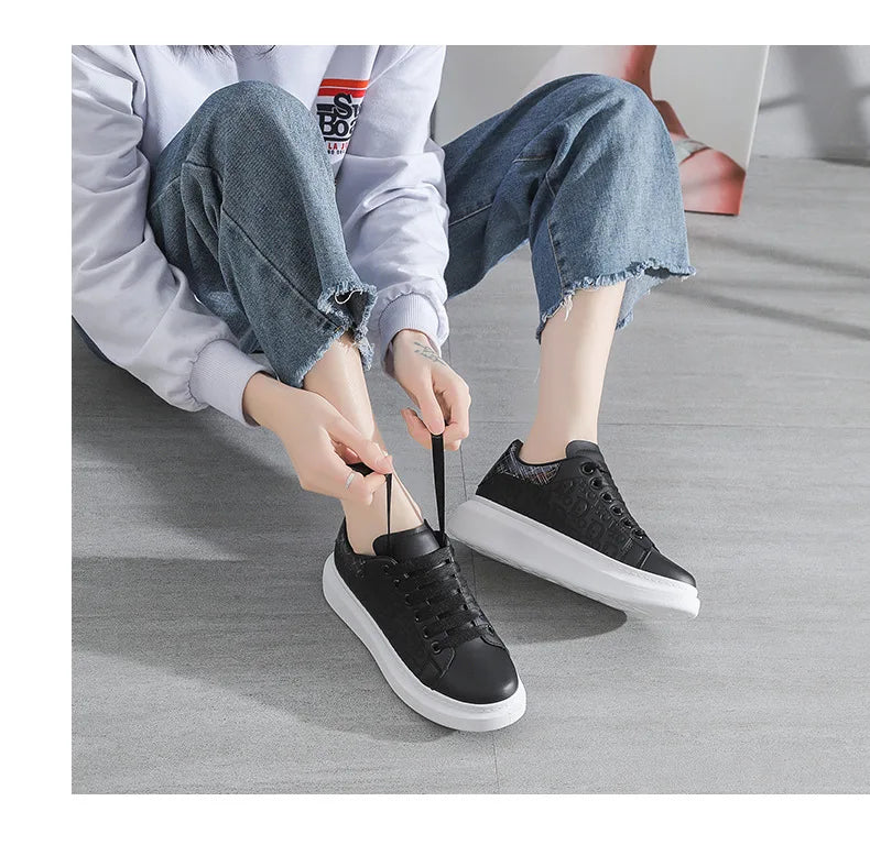 Sneakers for Women New Fashion Platform Shoe Spring Autumn Casual Flats Female Thick Sole Breathable White Vulcanized Shoes