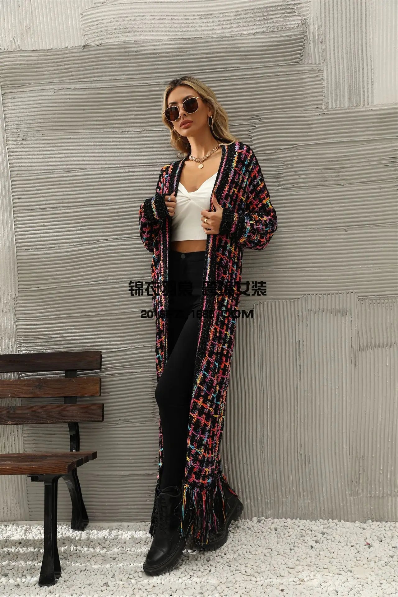 2023 Winter New Large Size Fringe Long Cardigan Coat Sweater Knitted Cardigan Women Korean Fashion Streetwear Cardigan - reetell