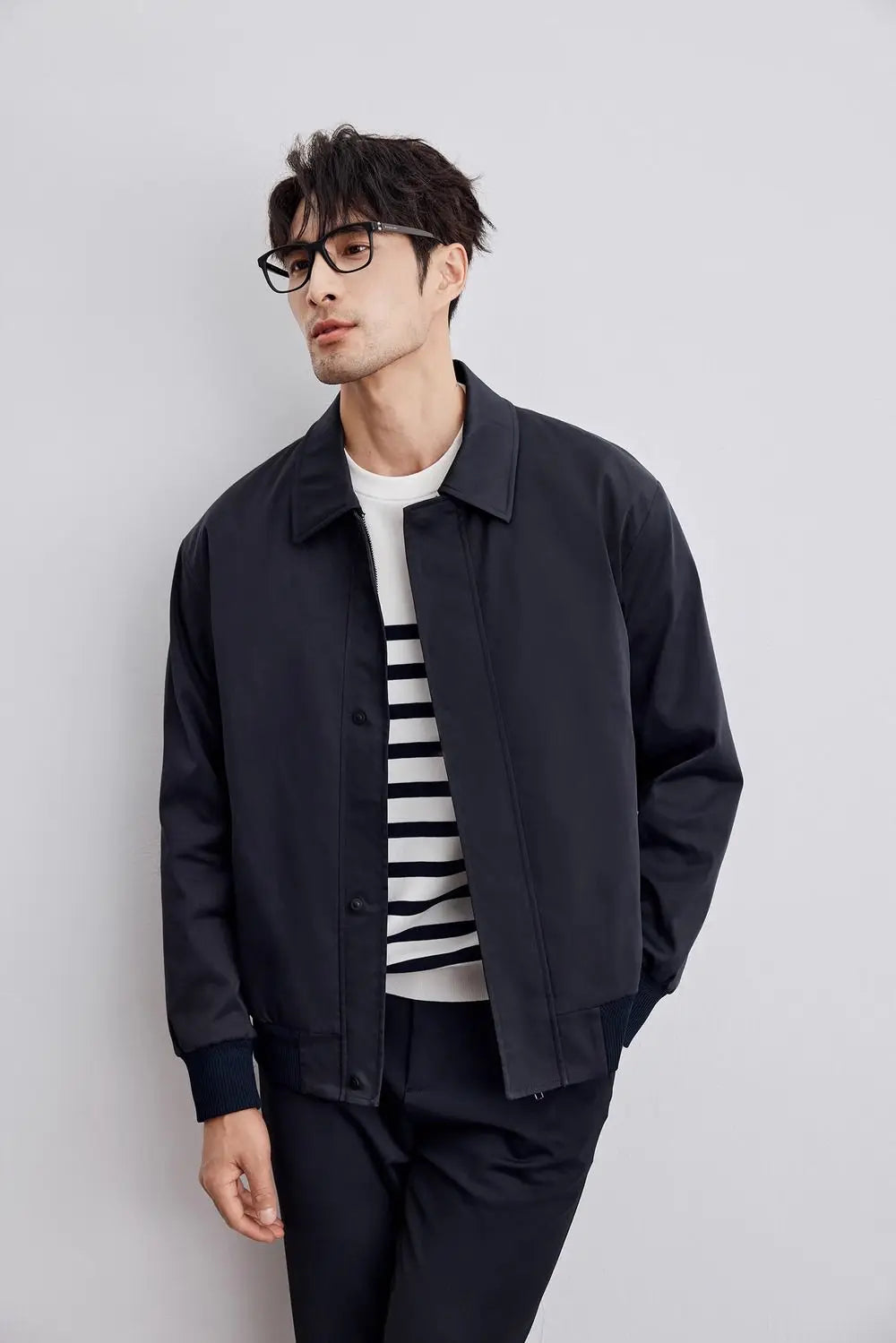 Spring Korean Executive Jackets Men's Solid Lapel Button Zipper Pocket Patchwork Trendy High Quality Solid Long Sleeved Coat Top - reetell