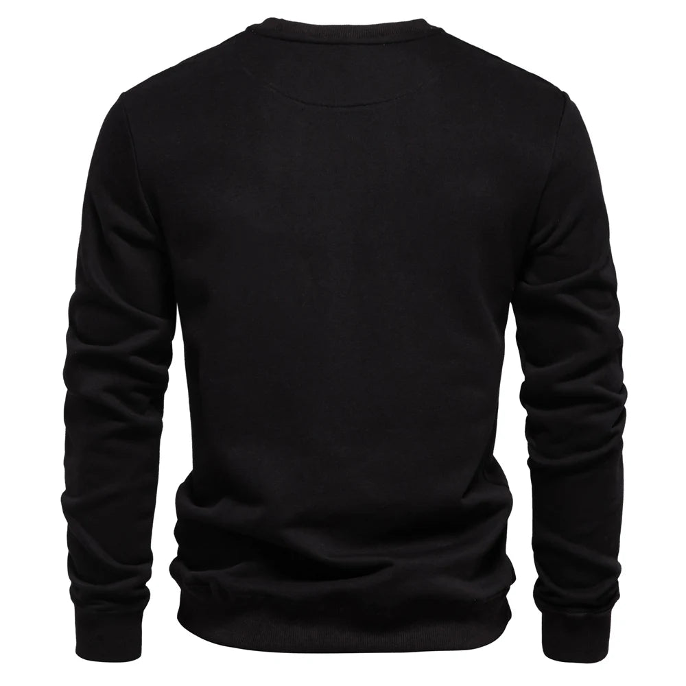 AIOPESON Cotton-blend Mens Crew Neck Solid Color Sweatshirts Pullover Casual Sport Sweatshirt for Men - reetell