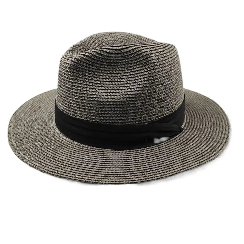 Large Size XL61-64cm Panama Hats Men Women Beach Wide Brim Straw Hat Lady Summer Sun Hats Plus Size Fedora Hat 55-57cm 58-60cm