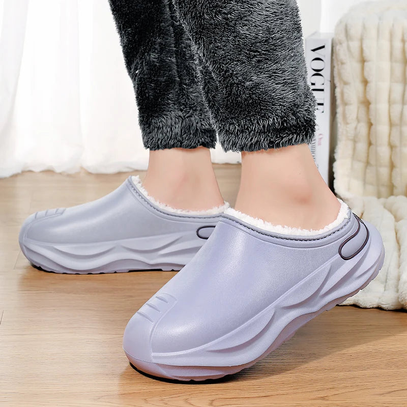 High Quality Winter Men's Warm Slippers Cotton Slippers Outdoor Indoor Warm Shoes Non-slip Mens Home Bedroom Plush Warm Slippers