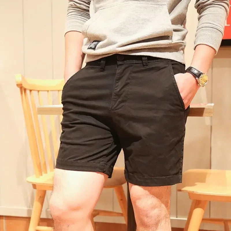 Bermuda Short Pants for Men Solid with Zipper Mens Cargo Shorts Button Big and Tall Cotton New in 2024 Fashion Streetwear Jorts - reetell