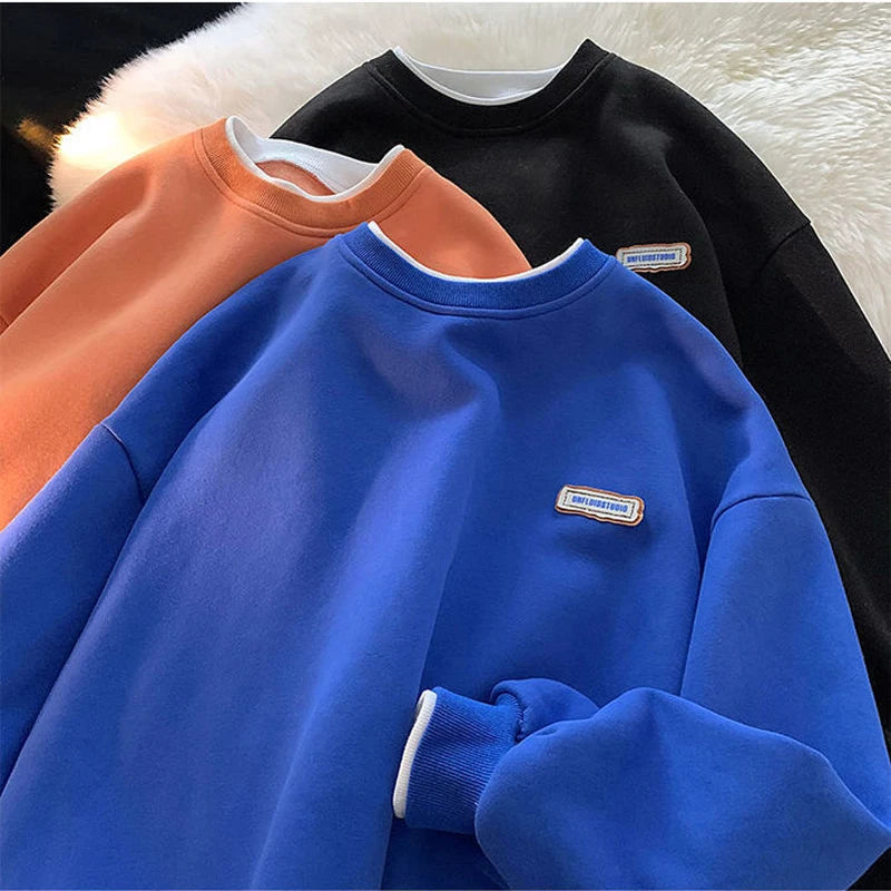 Fashion Loose Long Sleeve Pullovers Women Spring Korean  3XL Solid Color BF Sweatshirts Casual Lazy Wind Top New - reetell