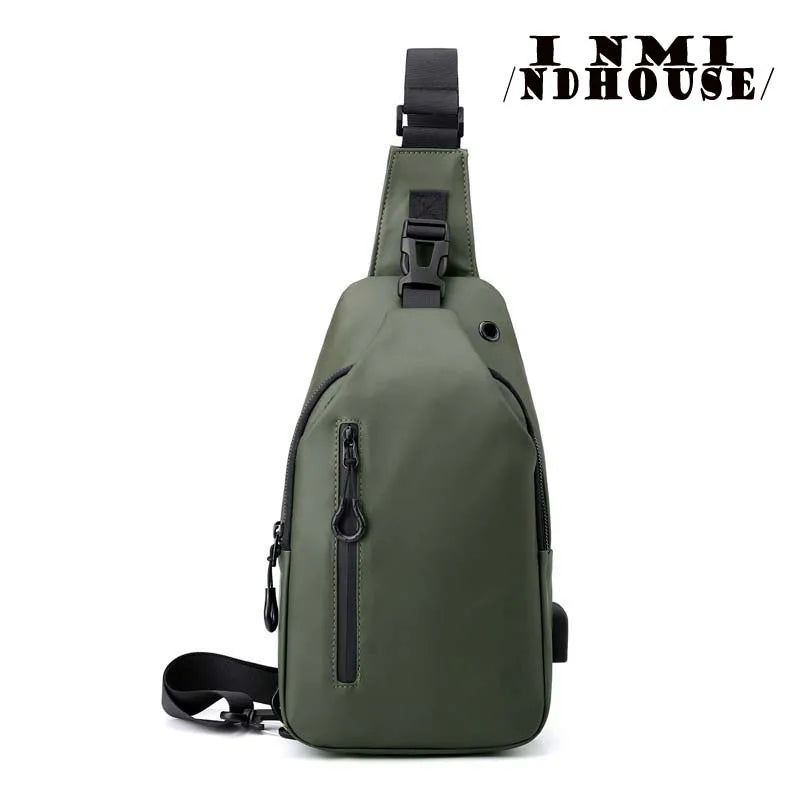 inmindhouse Chest Bag Fashion New Solid Color Men Chest Bag Outdoor Casual Fashion One Shoulder Crossbody Bag