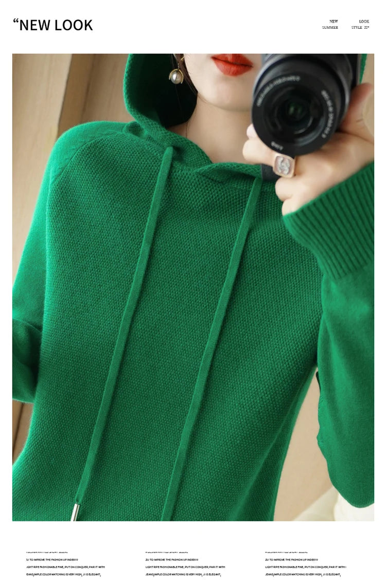 Hoodies And Sweatshirts Long Sleeve Sweaters For Women Wool Clothing New Arrivals Knitted Jumpers Female Outerwears Fashion Tops - reetell