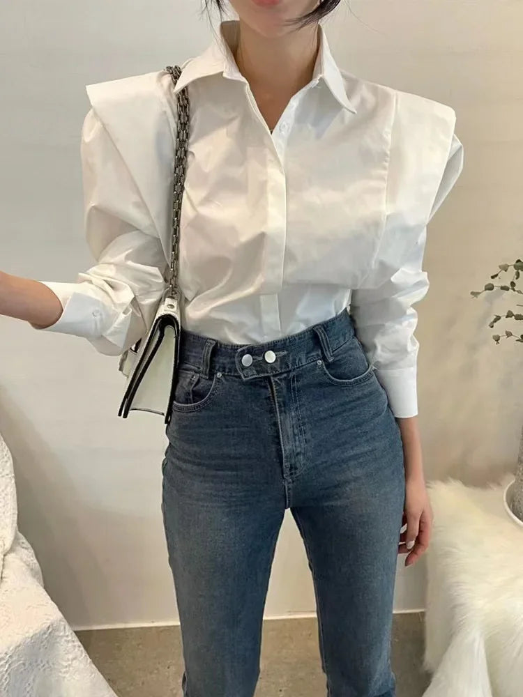 Women's Shirt Autumn 2023 New Chic Long-Sleeve Loose Blouses Street Elegant Tops Shirt OL office women blouses and tops shirts - reetell