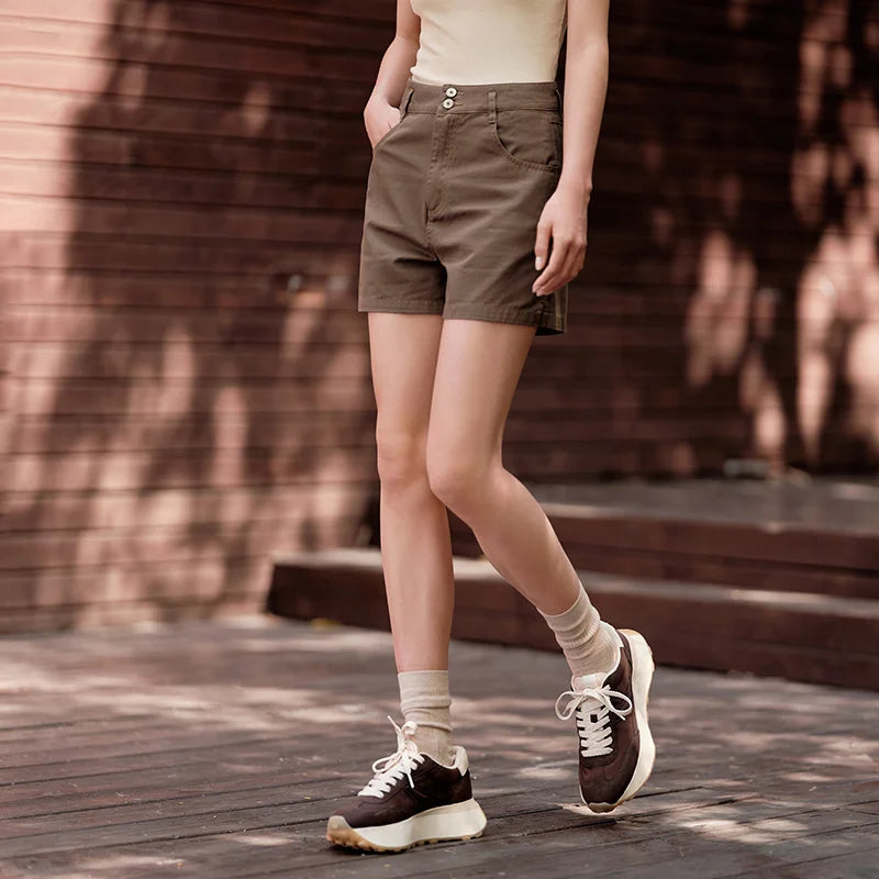 Semir Casual Trousers Women High Waisted Open Show Leg Length 2024 New Summer Ins Tide Simple Basic Shorts Versatile - reetell