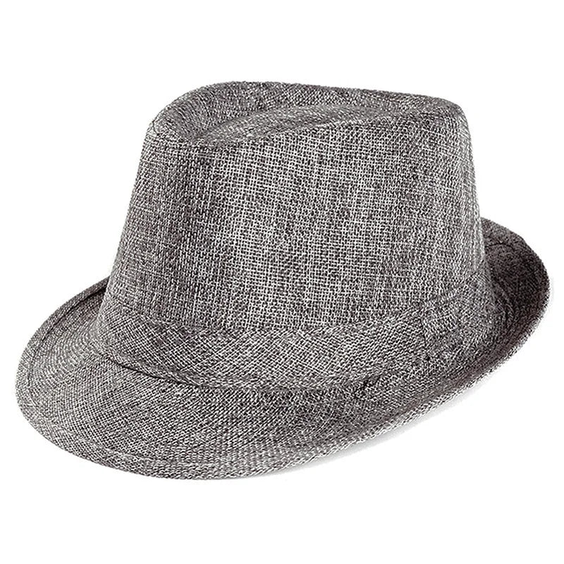 Men Women Fashion Jazz Hat Breathable Linen Cowboy Caps Straw Weave Sun Hats Summer Retro Chapeau Fedoras 1920s Classic Panama