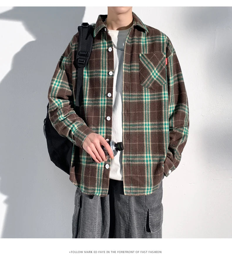 Plus Size 9xl 8xl Men Shirt Plaid Flannel Dress Formal Long Sleeve Casual Business Designer High Quality Thick Big Dropshipping - reetell