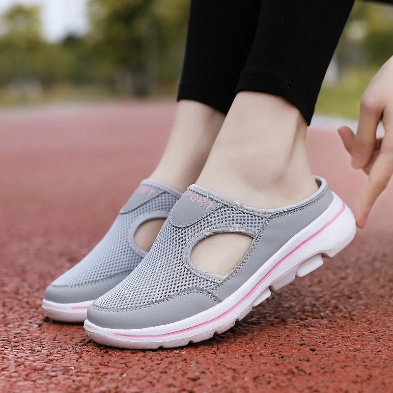 Women Walking Men Fitness Mesh Slip-On Light Loafers Summer Sports Shoes Outdoor Flats Breathable Running Sneakers Size 35-48