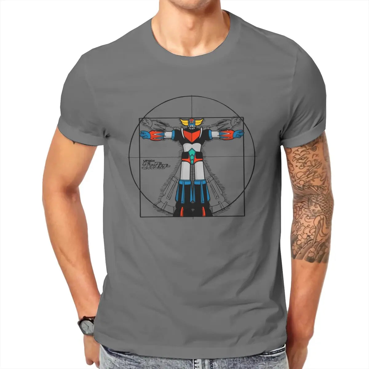 Men 192 Vitru Grendizer Goldorak UFO Robot T Shirt  100% Cotton Clothing Vintage Short Sleeve Tee Shirt Gift Idea T-Shirts - reetell