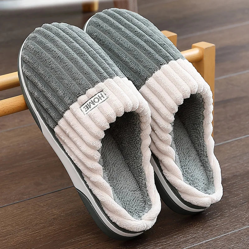 New Big Size 48 49 Men Home Slippers Winter Warm Slipper Couples Comfort Furry Shoes Casual Shoes Indoor Thick Plush Slides