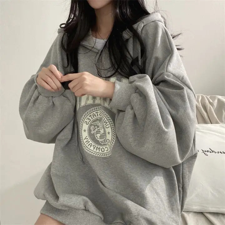 Women's Loose Hoodies Sweatshirts Spring Autumn New Long Sleeve Solid Plus Size Pullovers Tops Casual Fashion Trend Clothing - reetell