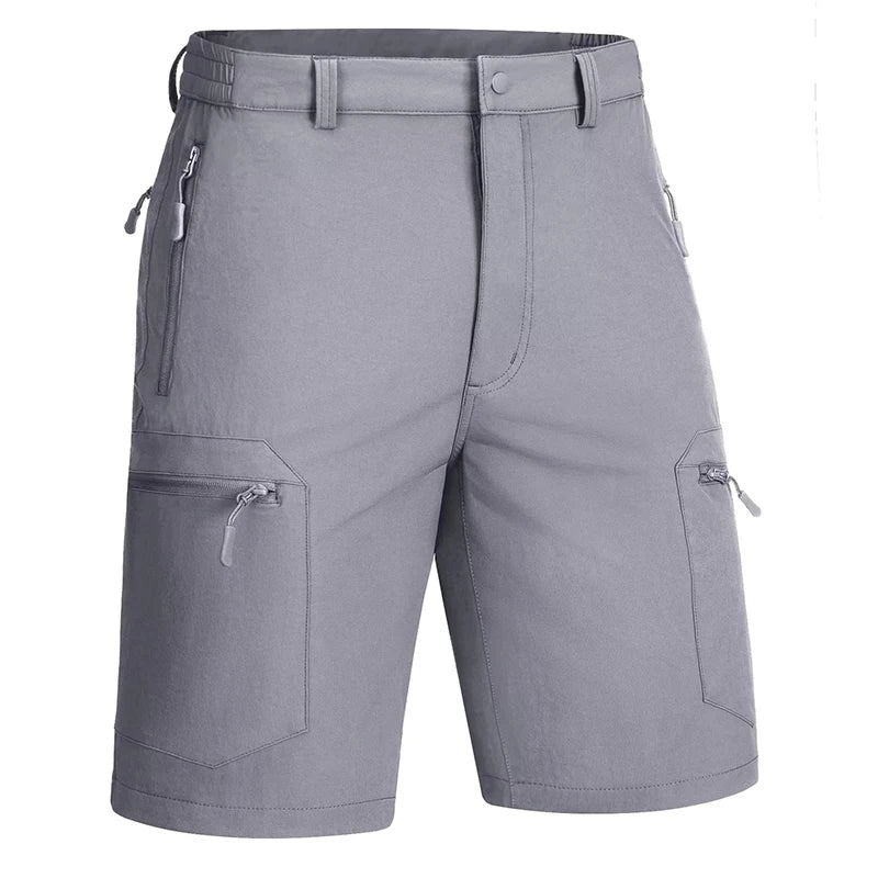 MAGCOMSEN Summer Quick Dry Men's Shorts Working Travelling Short Pants with 5 Zipper Pockets - reetell