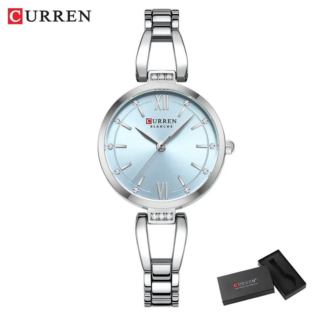 CURREN Women's Watches Elegant Fashion Original Quartz Watch for Laides Waterproof Stainless Steel Simple Luxury Daily Wear