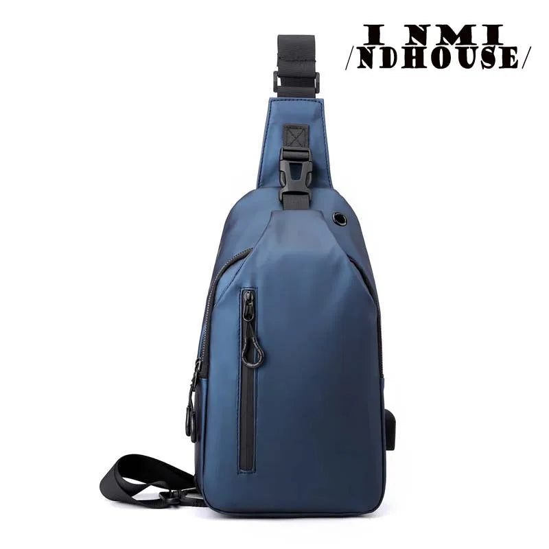 inmindhouse Chest Bag Fashion New Solid Color Men Chest Bag Outdoor Casual Fashion One Shoulder Crossbody Bag