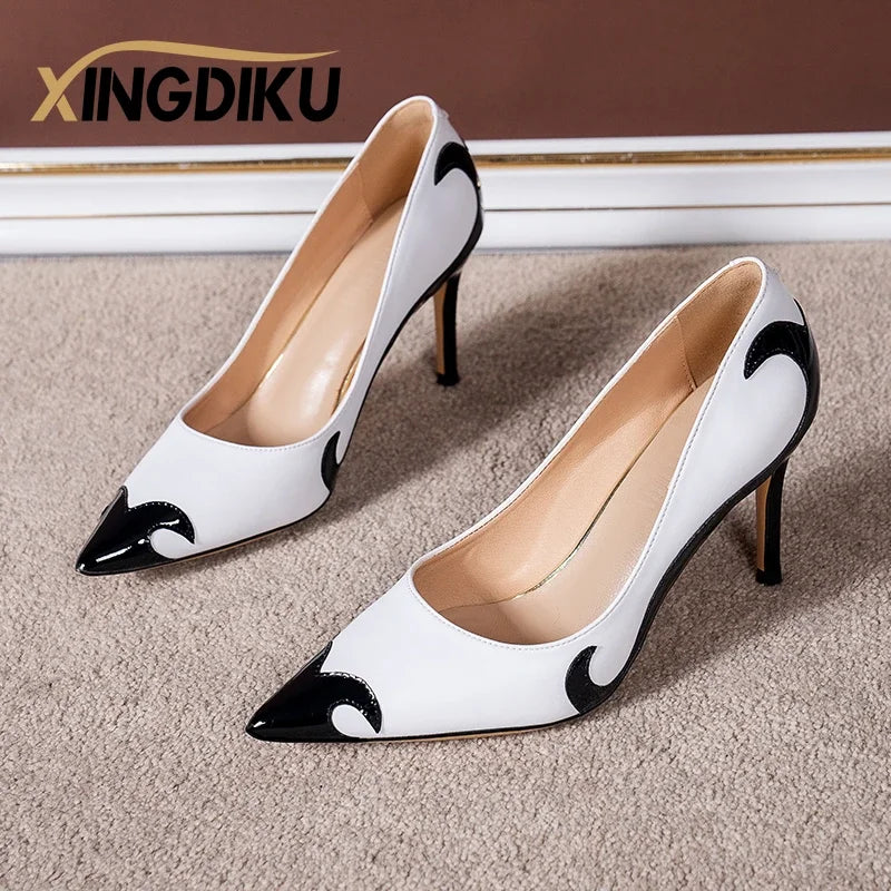 Summer New Pointed Toe Stiletto Sandals High Heel Women's Shoes Banquet Party Women's Shoes Fashion Wedding Shoes 6.5-9cm Pumps