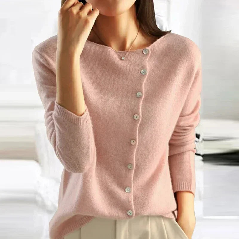 Autumn Winter Sweater Women Elegant Button Design Knitted Cardigans For Women Casual Sweaters - reetell