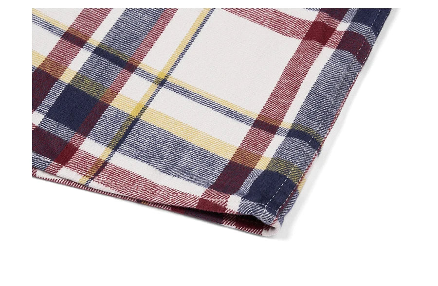 SIMWOOD High Standard Series 2024 Autumn New 280gsm Flannel Fabric Plaid Shirts Oversize Check Denim Shirts