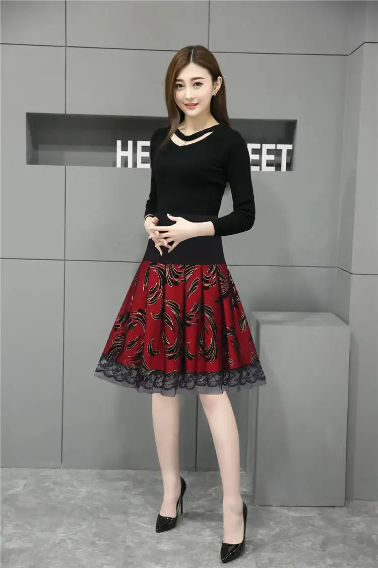 Voile Pleated A- line Short Skirt Elastic Waist Large Size Woman Skirts Mujer Faldas Saias Mulher - reetell