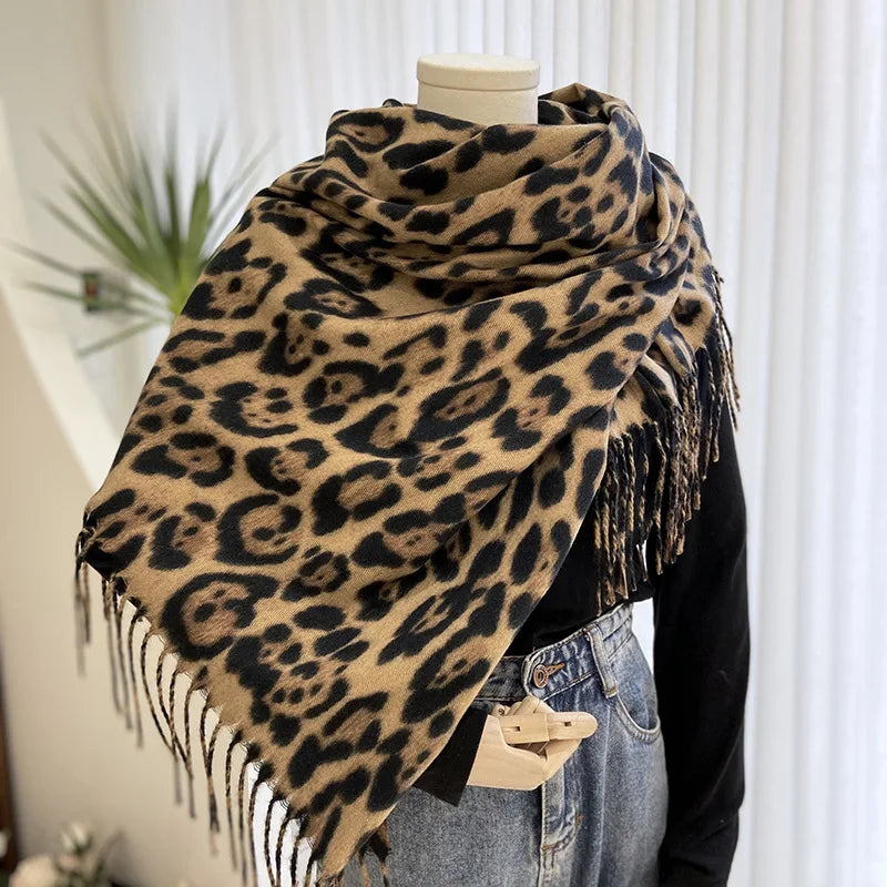 Women Winter Fashion Scarf Leopard Pattern Wraps 70*200cm Shawl