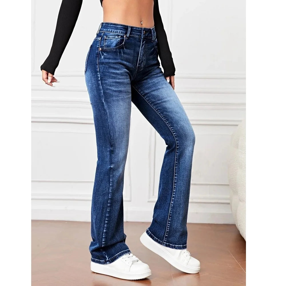 Women Stretch Denim Jeans Ladies Slim Straight Pants Casual Pantalones de mujer pantalon femme - reetell