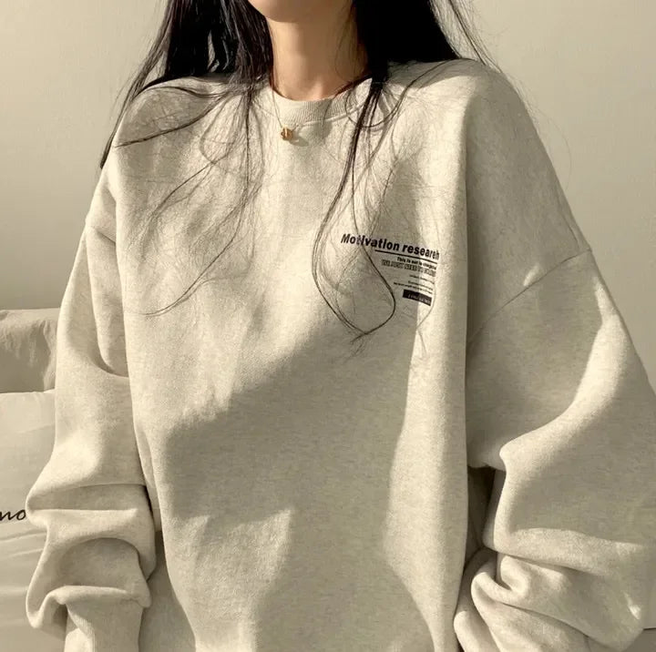 2024 Spring Autumn Women Sweatshirts Long Sleeve Oversized Hoodies Casual Letter Print Loose Pullovers Tops Harajuku Streetwear - reetell