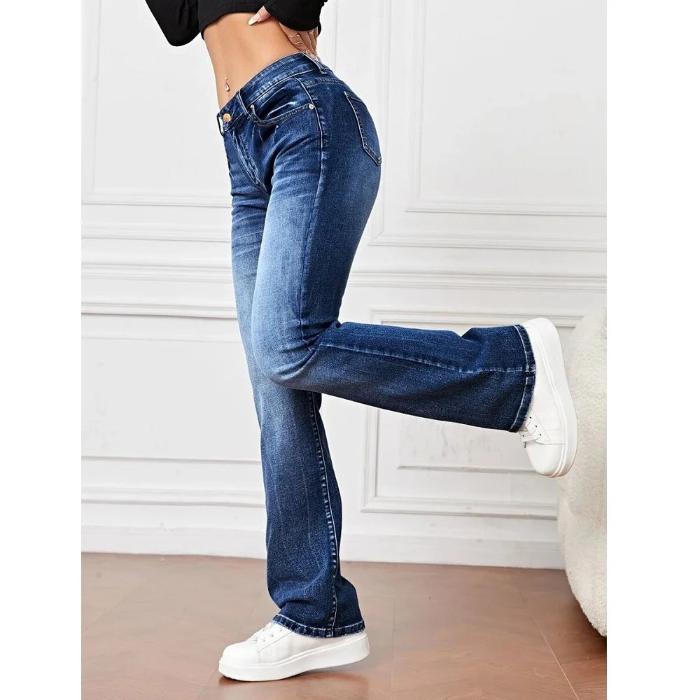 Women Stretch Denim Jeans Ladies Slim Straight Pants Casual Pantalones de mujer pantalon femme - reetell