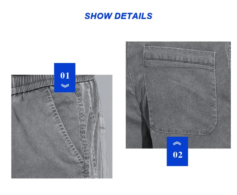 S-5XL 6Style,Men's Loose Jeans Summer Soft Lyocell Thin Fabric Straight Pants Drawstring Elastic Waist Korea Casual Trousers,Y2K - reetell