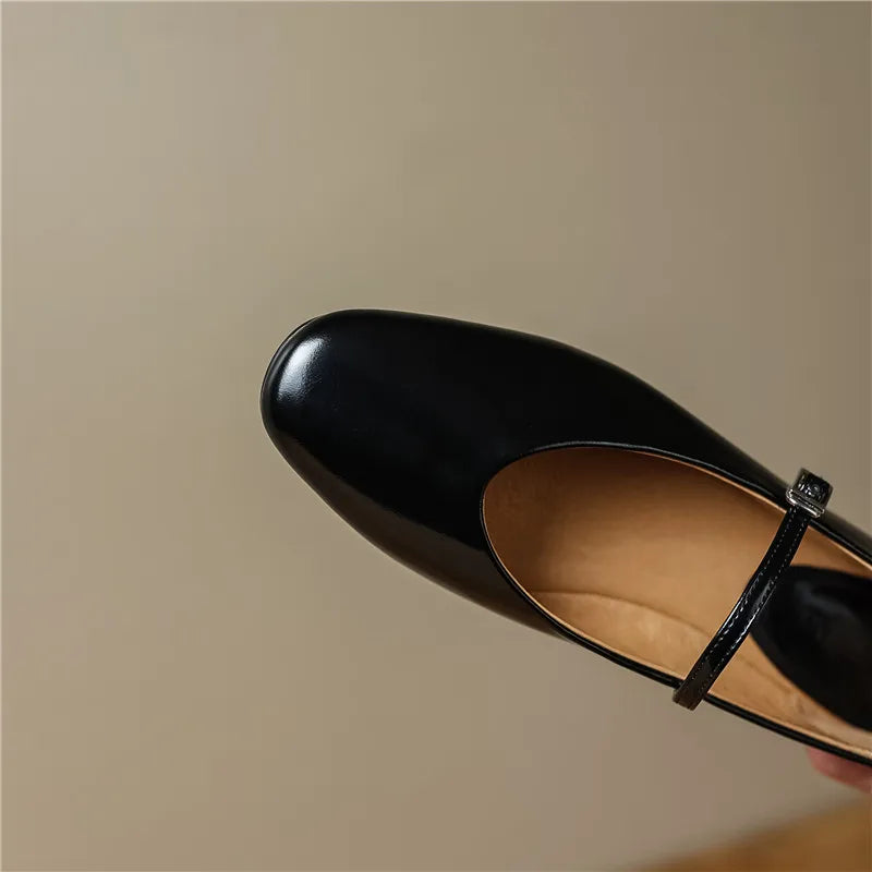 FEDONAS Concise Comfortable Casual Women Flats Spring Summer Office Ladies Genuine Leather Mary Janes Shoes Woman Retro Style