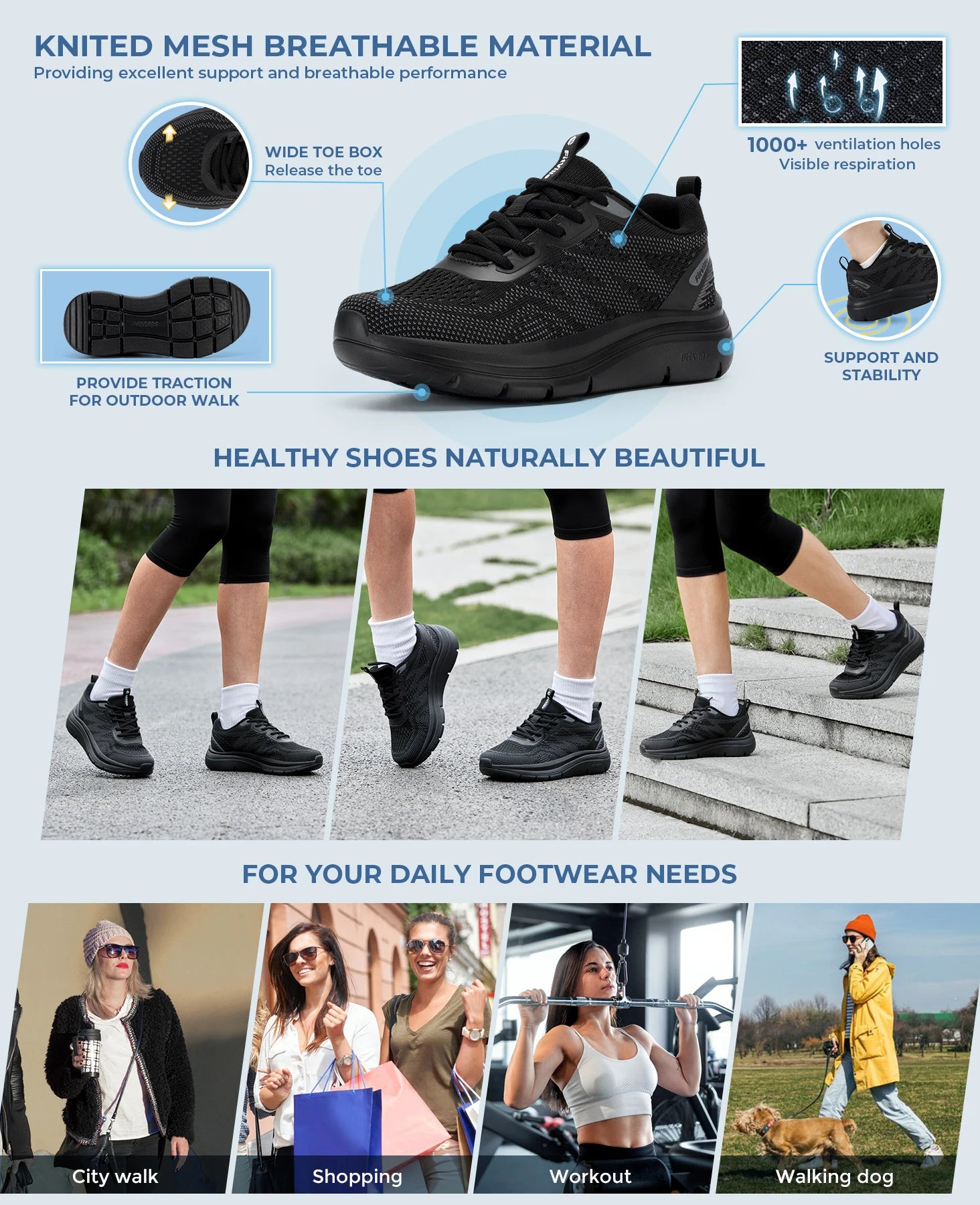 FitVille Women's Walking Shoes Wide Fit Athletic Shoes Orthotic Shoes for Plantar Fasciitis, Heel and Foot Pain Relief