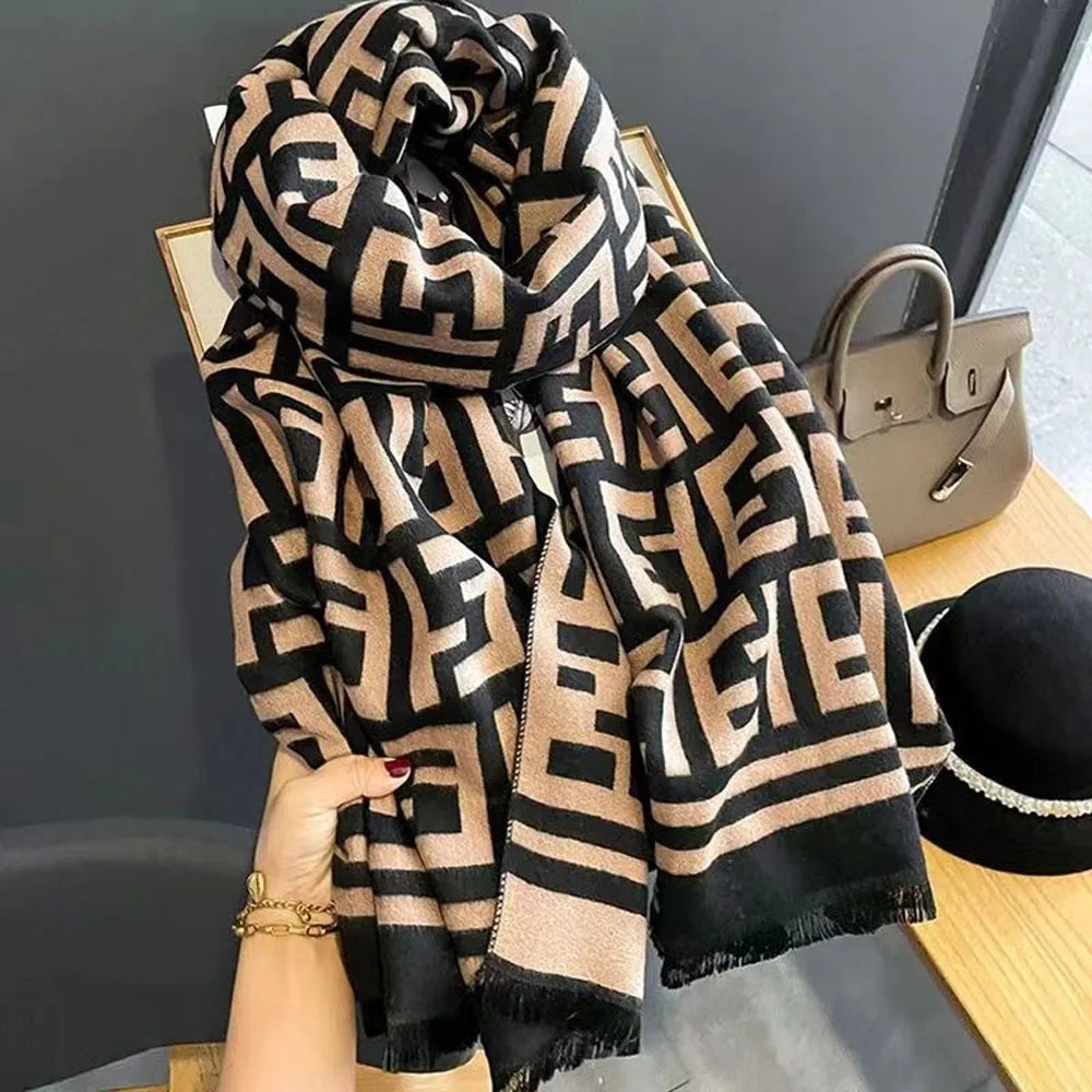 FKYBDSM Scarf Pashmina Shawls Wraps Of Evening Dresses Travel Office Winter Wedding Cashmere Feel Large Scarves - reetell