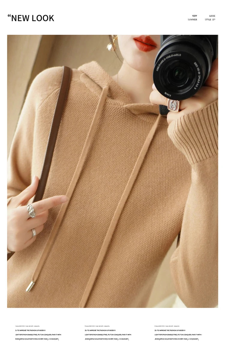 Hoodies And Sweatshirts Long Sleeve Sweaters For Women Wool Clothing New Arrivals Knitted Jumpers Female Outerwears Fashion Tops - reetell