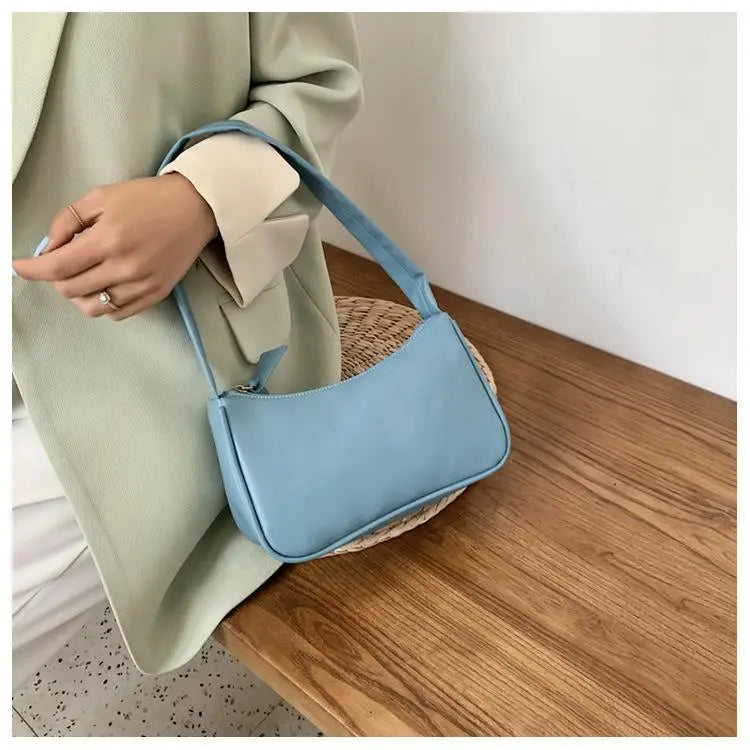 Handle Bag Women Retro Handbag PU Leather Shoulder Totes Underarm Vintage Top Handle Bag Female Small Subaxillary Bags Clutch - reetell