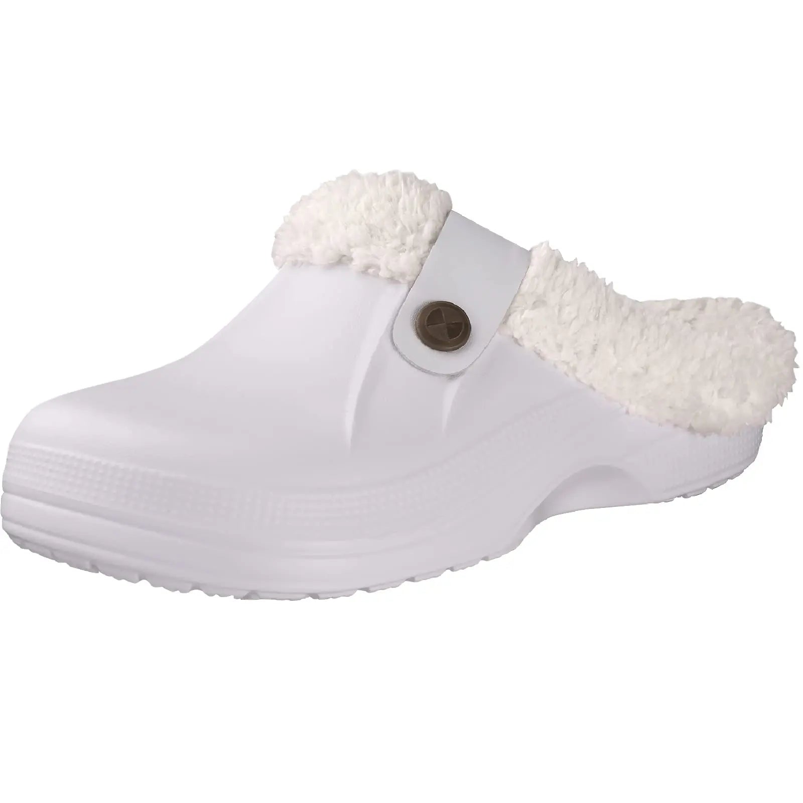 Eyriphy Classic Fur Lined Clogs For Women Waterproof Winter Fuzzy Slippers Mens Cotton Shoes For Indoor And Outdoor Rubber Soles