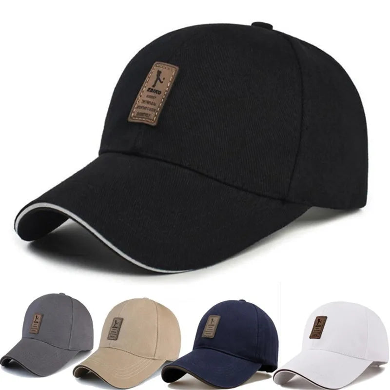 Summer Men Structured Baseball Cap Solid Cotton Adjustable Snapback Sun Hat for Men Women Outdoor Sports Hip Hop Baseball Hat