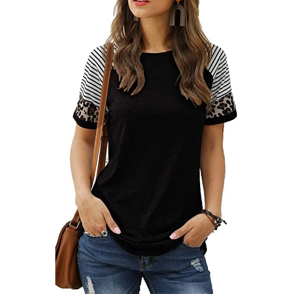 Solid T Shirt Women Simple Style Tees Casual T-shirt For Ladies O Neck Daily Pullover Female Fashion Short Sleeve Y2k Clothing - reetell