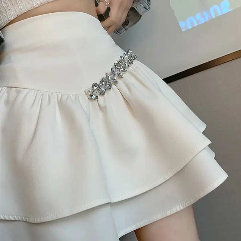 Women's Skirt Short Pleated Pleat Sexy Mini Gyaru High Waist Ruffle Skirts for Woman Chiffon Cheap Luxury Streetwear Y2k Clothes - reetell