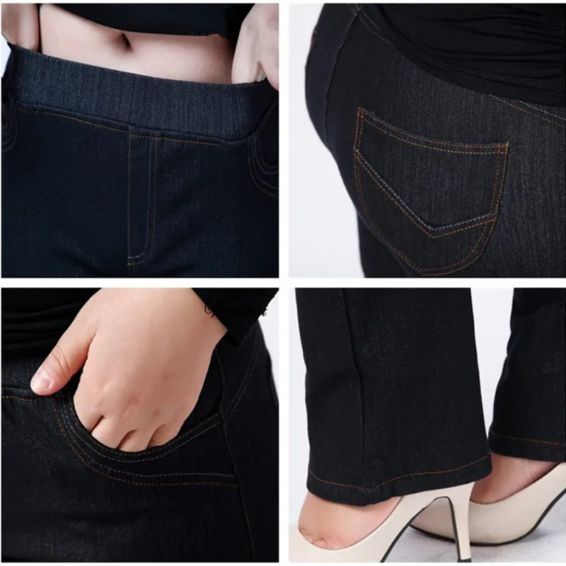 High Waisted Slim Fit Jeans Female Stretched Plus Size 150KG 6XL 7XL 8XL 9XL 5XL Lady150KG Denim Pants Oversized Women Trousers - reetell