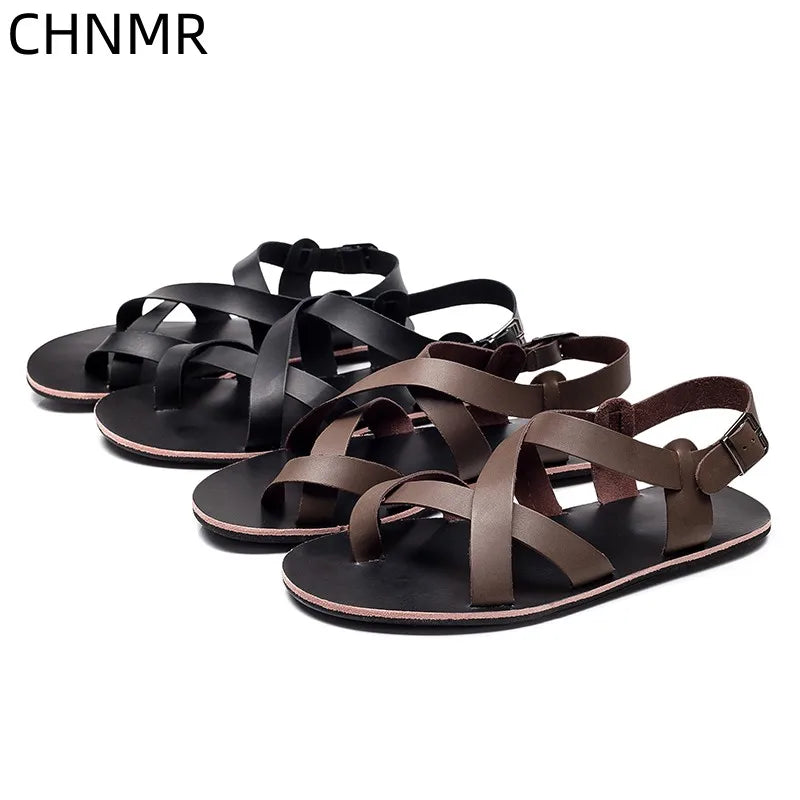 Summer Beach Sandals Men's European and American Wear-Resistant Fashion Outdoor Breathable Thick-soled Casual Shoes Indoor Rome